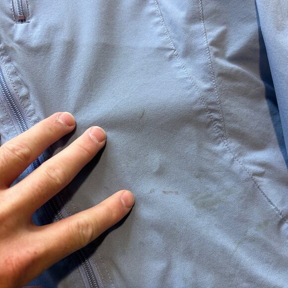 Women’s Vintage Patagonia Icicle Blue Stretch Velocity Shell Jacket Sz Medium - Picture 7 of 9